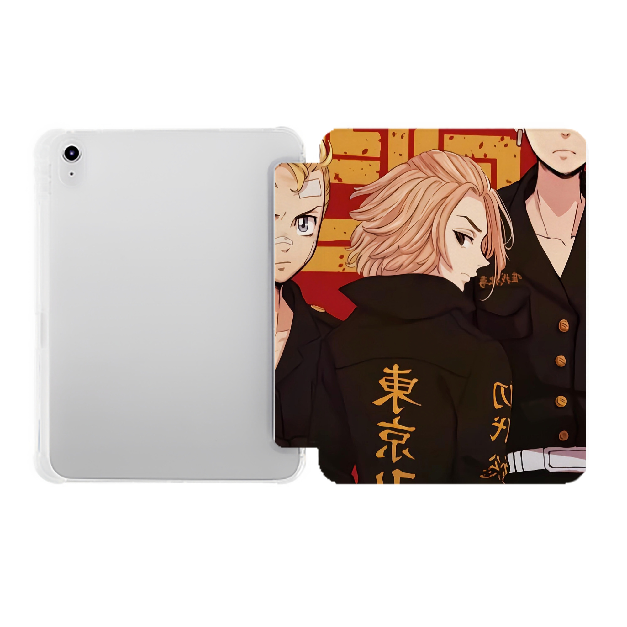 （画像用） 東京リベンジャーズ Tokyo Revengers IPad ケース ペン収納付き 三つ折りスタンド PUレザー×シリコン 対応機種9.5/10.5/10.9インチ